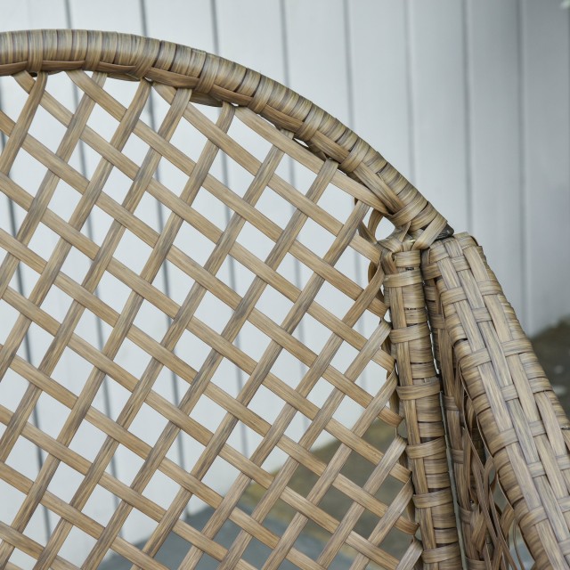 Σετ έπιπλα κήπου Outsunny σε PE Rattan με 2 πολυθρόνες, καναπέ και τραπεζάκι σαλονιού και μαξιλάρια, χακί και πορτοκαλί χρώμα 860-149