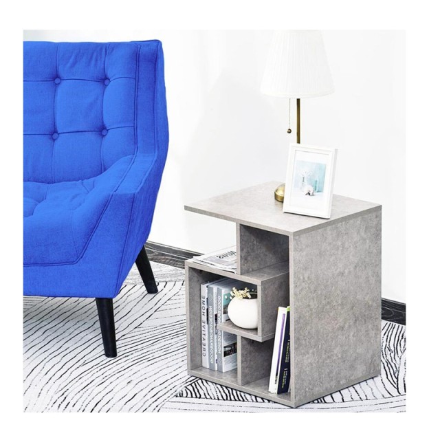 Βοηθητικό Ξύλινο Τραπεζάκι με 4 Ράφια 45 x 40 x 55 cm Χρώματος Γκρι...