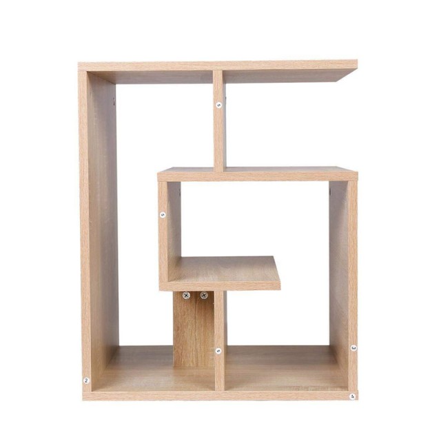 Βοηθητικό Ξύλινο Τραπεζάκι με 4 Ράφια 45 x 40 x 55 cm Χρώματος Καφέ Ανοιχτό Bakaji 02839552
