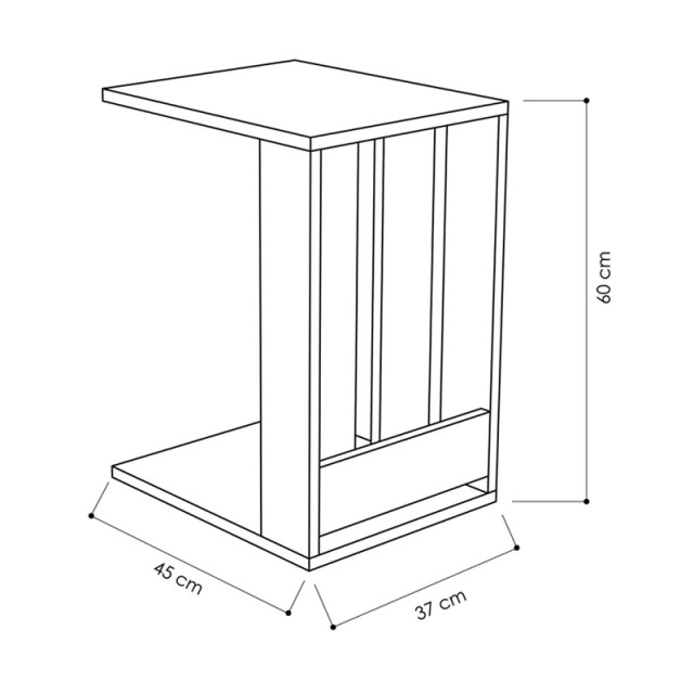 Βοηθητικό Ξύλινο Τροχήλατο Τραπεζάκι 37.5 x 45 x 60 cm Χρώματος Κίτρινο Shally Dogan 02815279