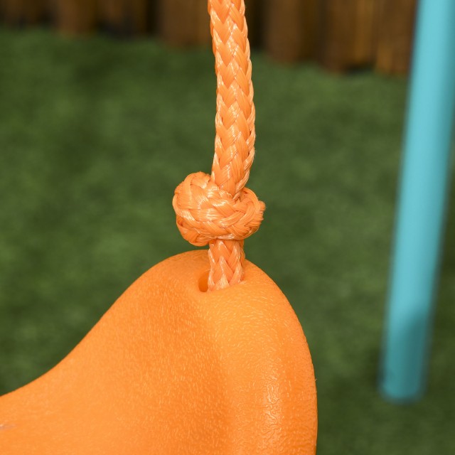 Outsunny Garden Swing για παιδιά 3-8 ετών από ατσάλι και PE με κάθισμα και μανταλάκια, 163x145x181 cm, μπλε και πορτοκαλί 344-066V00BU