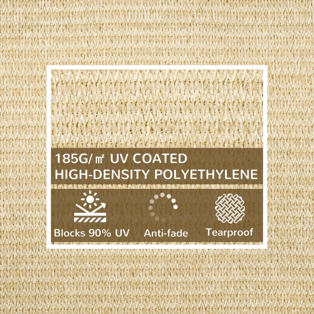 Outsunny Rectangular Shade Sail 4x3m Beige HDPE με αξεσουάρ και τσάντα ταξιδιού που περιλαμβάνονται 840-250V00BG