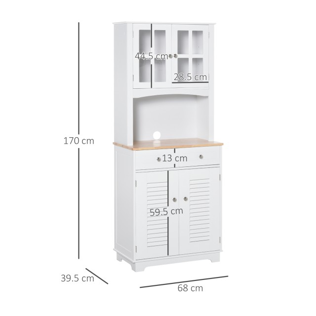 Ξύλινος Μπουφές 68 x 39.5 x 170 cm Χρώματος Λευκό HOMCOM 835-276