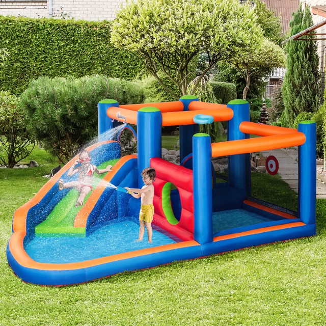 Outsunny Bouncy Castle για παιδιά 3-8 ετών με τσουλήθρα, τραμπολίνο και πισίνα, 380x340x170 cm 342-059V90