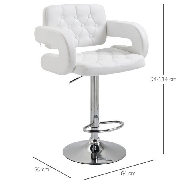 Ψηλό σκαμπό μπαρ HOMCOM με ρυθμιζόμενη περιστρεφόμενη πλάτη και μπρ...