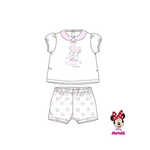 Βρεφικές Πιτζάμες Χρώματος Λευκό Minnie Disney ER0014
