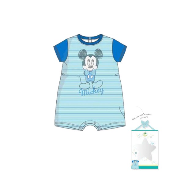 Βρεφικό Φορμάκι Χρώματος Μπλε Mickey Disney AQE0468 AQE0468-Blue