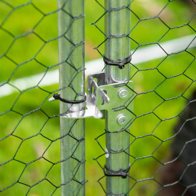 PawHut Galvanized Steel Chicken Run με κάλυμμα Oxford, 302x107x172cm, Ασημί D51-272V01