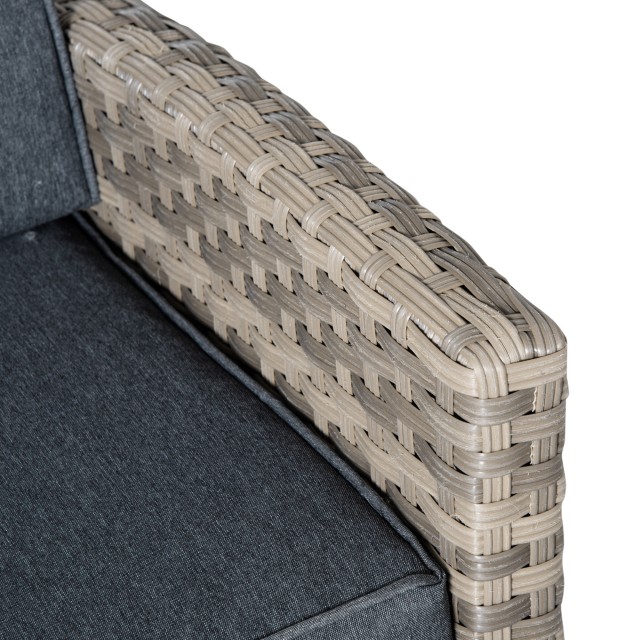 Outsunny Garden Lounge σε PE Rattan με 3θέσιο καναπέ, 2 πολυθρόνες, 2 σκαμπό και τραπέζι, γκρι 860-198