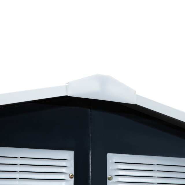 Εργαλειοθήκη Outsunny Garden Shed από λαμαρίνα με συρόμενες πόρτες, 213x130x185cm, Σκούρο Γκρι 845-030CG