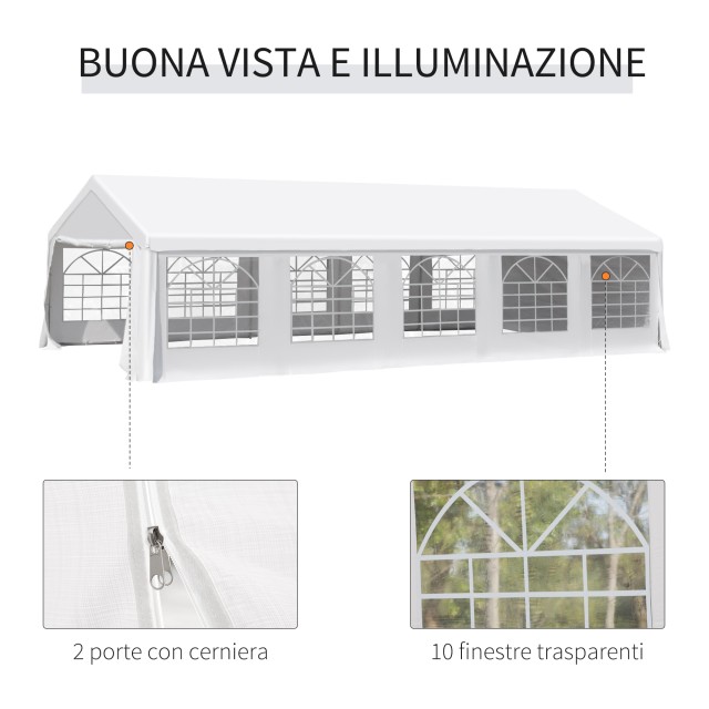 Outsunny Garden Gazebo 10x6m με αφαιρούμενους τοίχους και παράθυρα, ατσάλι και πολυεστέρα 100110-047W