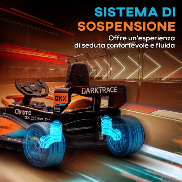 AIYAPLAY Electric Ride-On Toy Car για παιδιά 3-5 ετών με άδεια McLaren, Τηλεχειριστήριο και Κόρνα, 115x67x50 cm, Πορτοκαλί 370-322V90OG