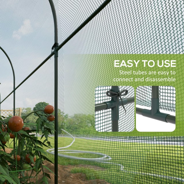 Θερμοκήπιο Outsunny 3x1x1,5m Mesh με αρθρωτή πόρτα και πάσσαλοι εδά...