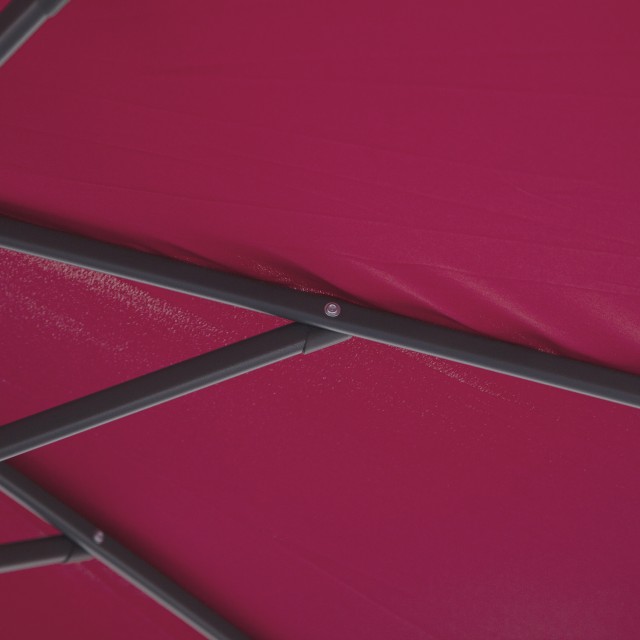Outsunny Decentralized Metal Parasol, Bordeaux, Φ3x2,6m 01-0584