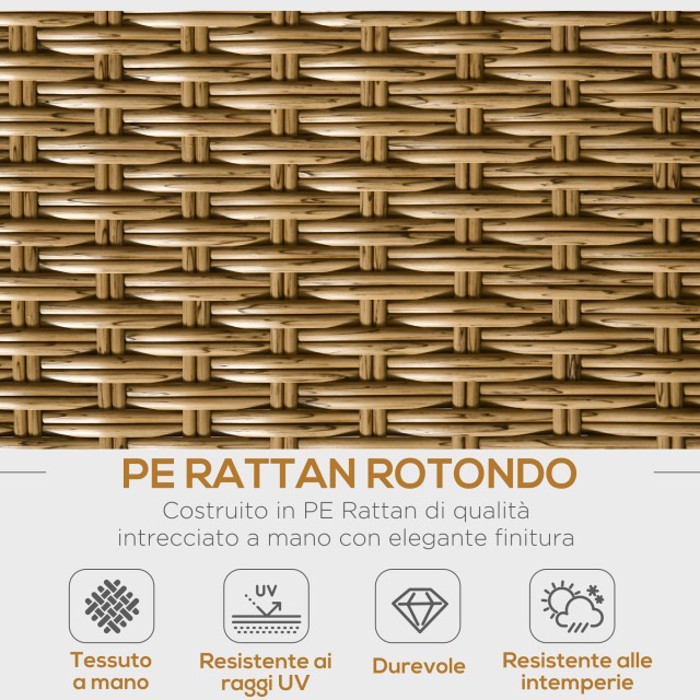 Σετ Έπιπλα Κήπου Outsunny 5 τεμαχίων Rattan, Lounge εξωτερικού χώρου με 2 τραπεζάκια σαλονιού, καναπέ 3 θέσεων και 2 πολυθρόνες με μαξιλάρια 860-235