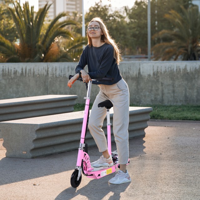 Homcom Electric Scooter με Παιδικό Κάθισμα, Ροζ AA1-042PK