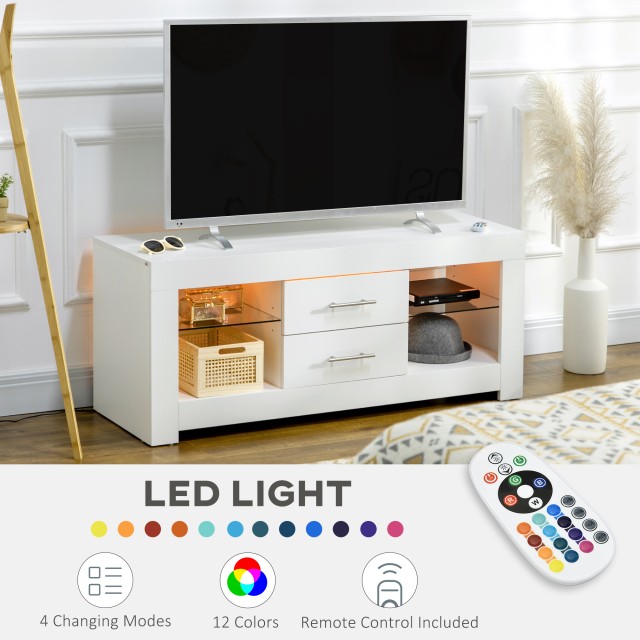 Βάση τηλεόρασης HOMCOM 55 με φώτα LED 12 χρωμάτων και τηλεχειριστήρ...