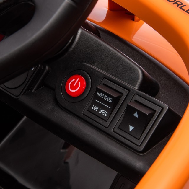 AIYAPLAY Electric Ride-On Toy Car για παιδιά 3-5 ετών με άδεια McLaren, Τηλεχειριστήριο και Κόρνα, 115x67x50 cm, Πορτοκαλί 370-322V90OG