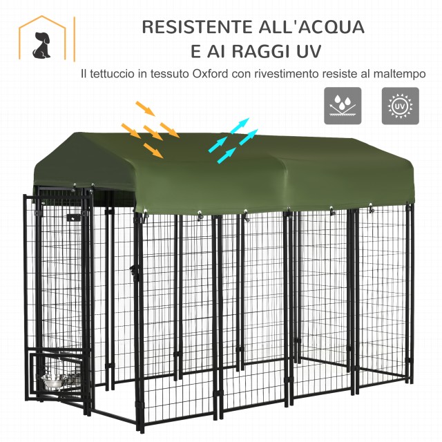 PawHut Steel Dog Kennel για εσωτερική και εξωτερική χρήση με υφασμά...