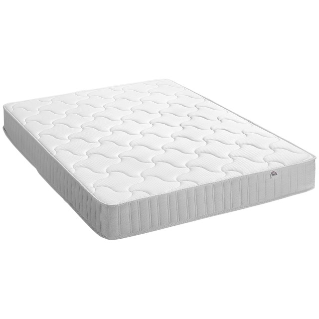 HOMCOM Memory Foam Διπλό Στρώμα και Ανεξάρτητα Ελατήρια Τσέπης 140x190cm, Πάχος 20cm 810-004V04