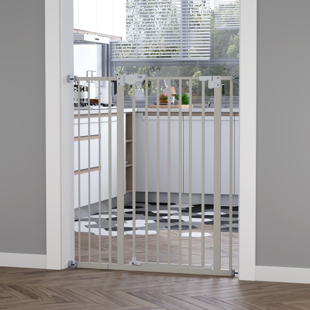 PawHut Dog Gate με 4 ρυθμιζόμενες βίδες και κολλητική ταινία, μέταλ...