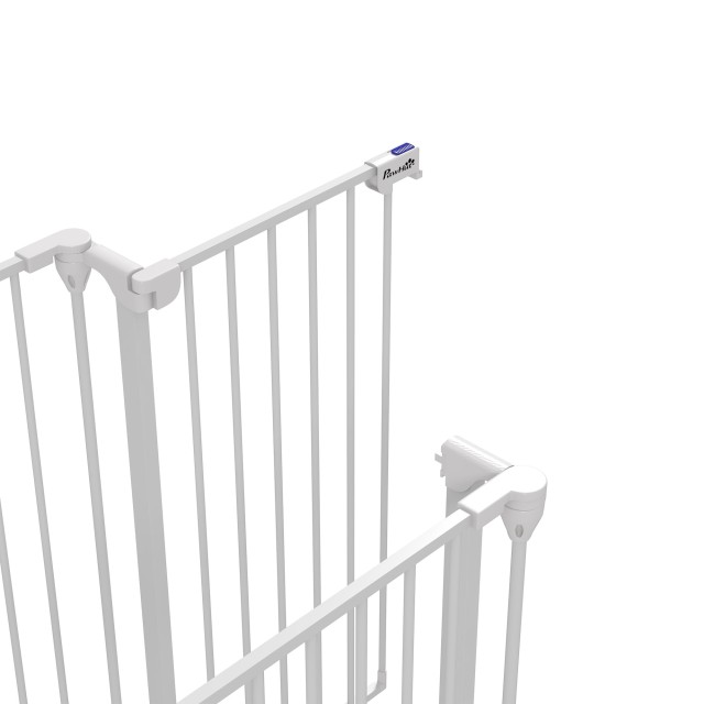 PawHut 3-Panel Medium Dog Gate με διπλό σύστημα κλειδώματος, 206x90cm, Λευκό D06-186V00WT