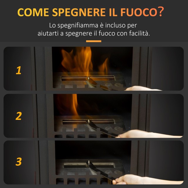 Τζάκι HOMCOM βιοαιθανόλης σε μέταλλο με 3h καύση με δοχείο 1,2L και... Τζάκι HOMCOM βιοαιθανόλης σε μέταλλο με 3h καύση με δοχείο 1,2L και...