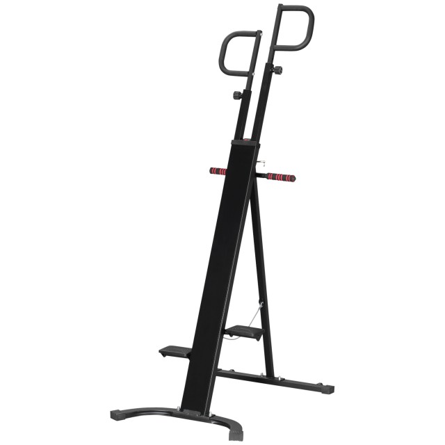 HOMCOM Vertical Climber με οθόνη LCD και ρυθμιζόμενο ύψος, Climber από ατσάλι και ABS, 100x60x175-195 cm, Μαύρο A90-275BK