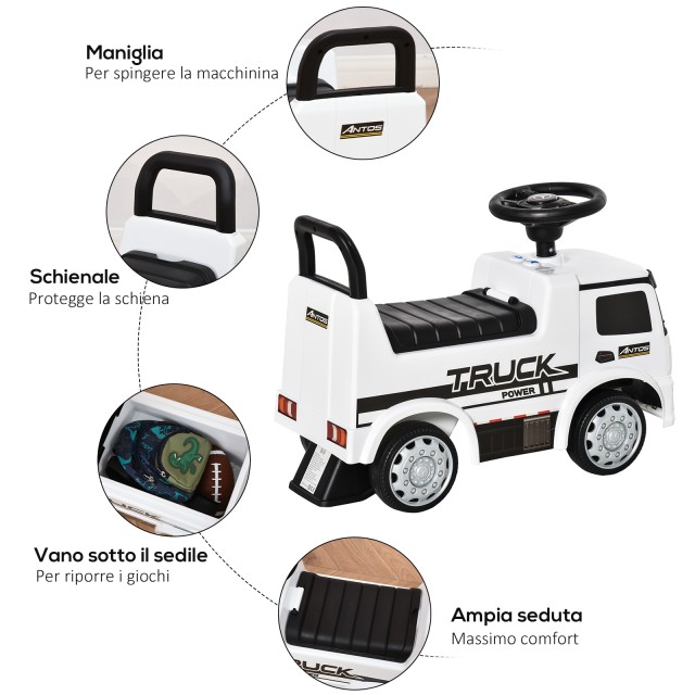 HOMCOM Mercedes Push Car for Children με τιμόνι Et? 12-36 μηνών, Λευκό 370-164WT