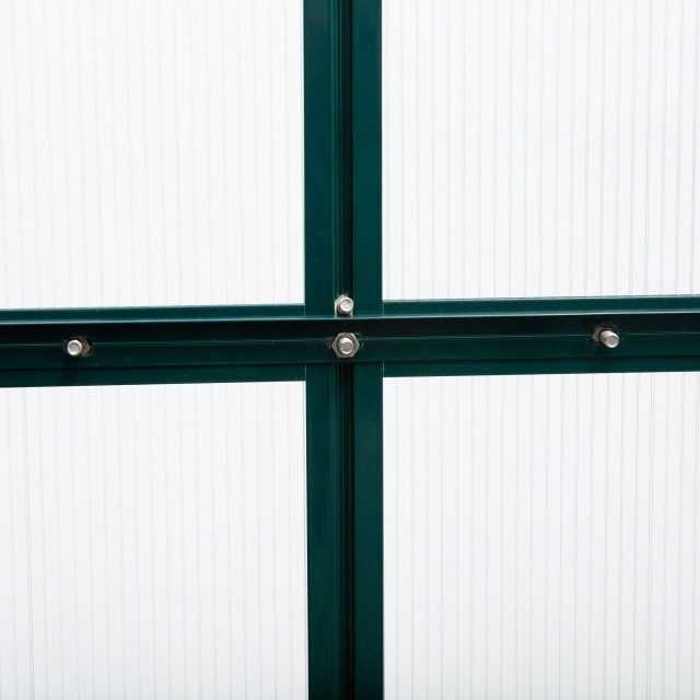 Outsunny 190x312x201cm Anti UV Polycarbonate Κήπος Θερμοκήπιο με Παράθυρο και Συρόμενη Πόρτα, Αλουμίνιο 845-059V01