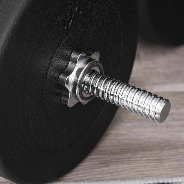 HOMCOM Set Dumbbells Gym 50kg Ρυθμιζόμενο κιτ Βαρών Bodybuilding με 12 Λαστιχένια Δίσκους Μαύρο B1-0127