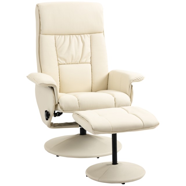HOMCOM Relax Πολυθρόνα Ανακλινόμενη έως 135° με Περιστρεφόμενο Κάθι...