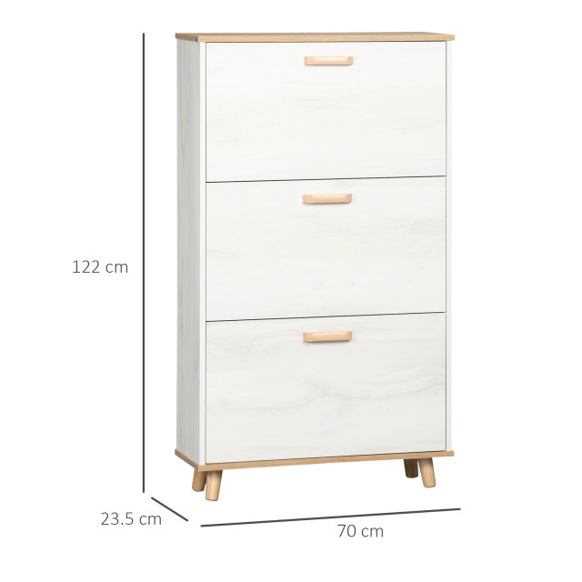 Ξύλινη Παπουτσοθήκη με 3 Διαμερίσματα 70 x 23.5 x 122 cm HOMCOM 837-243