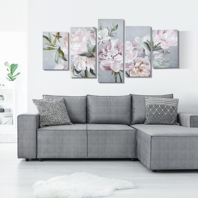 HOMCOM Canvas Prints Flowers, Ξύλο πεύκου για το σπίτι και το γραφείο, 200x100cm, Πολύχρωμο L00-020