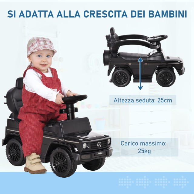 HOMCOM Push Car Model Mercedes-Benz G350 for Children, Μαύρο 370-162BK