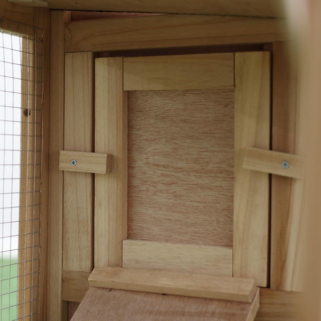 PawHut Garden Hutch with Run and Ramps Waterproof Roof, Wood, 210x45,5x84,5cm D51-103