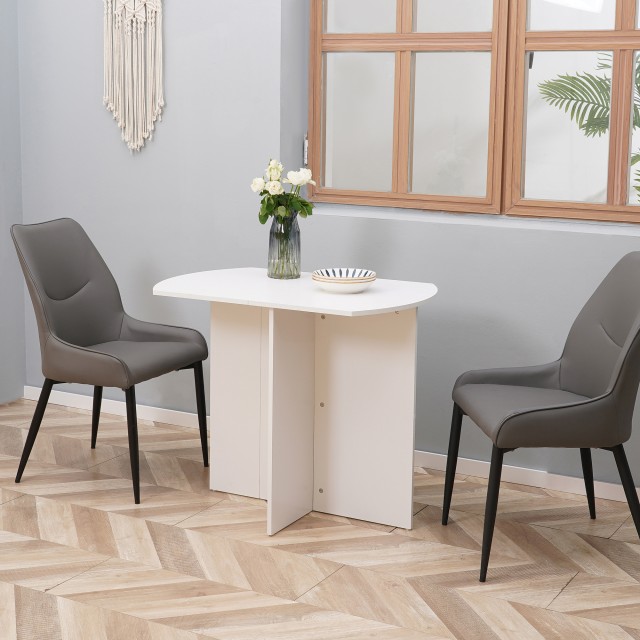 Πτυσσόμενο Ξύλινο Τραπέζι 90 x 60 x 74 cm Χρώματος Λευκό HOMCOM 835...
