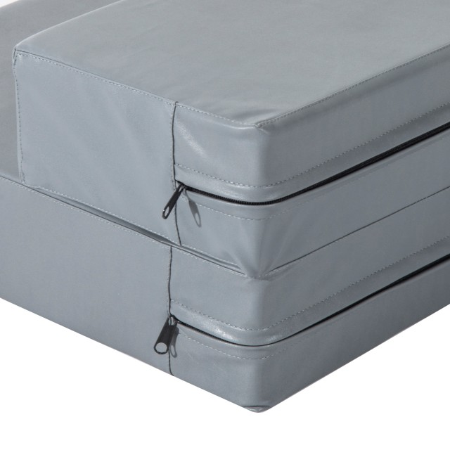 PawHut Dog Ladder Στρώμα 2 σε 1 σε PU και αφρό 45x39x20cm Γκρι D06-009GY