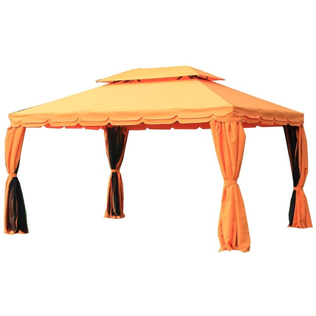 Outsunny Luxury Gazebo Garden Τέντα με υδατοαπωθητικό κουβούκλιο 3x4m 01-0870