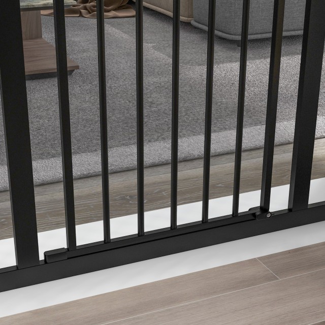 PawHut Extendable Dog Gate Χωρίς βίδες Ρυθμιζόμενη από 74-100 cm Ύψος 78 cm σε μέταλλο, μαύρο D06-094V07BK