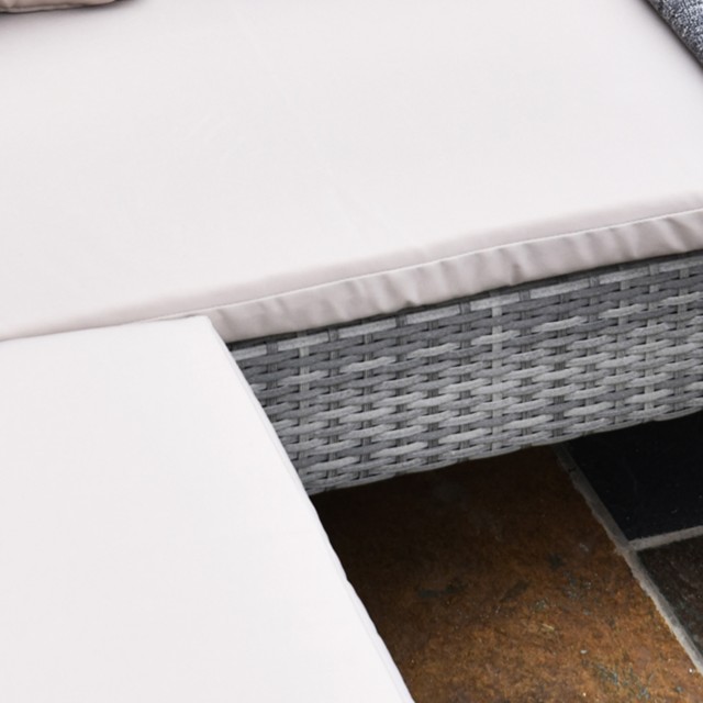 Outsunny σετ επίπλων κήπου σε PE Rattan με 2 καναπέδες 1 τραπεζάκι σαλονιού 2 σκαμπό γκρι 860-093CW