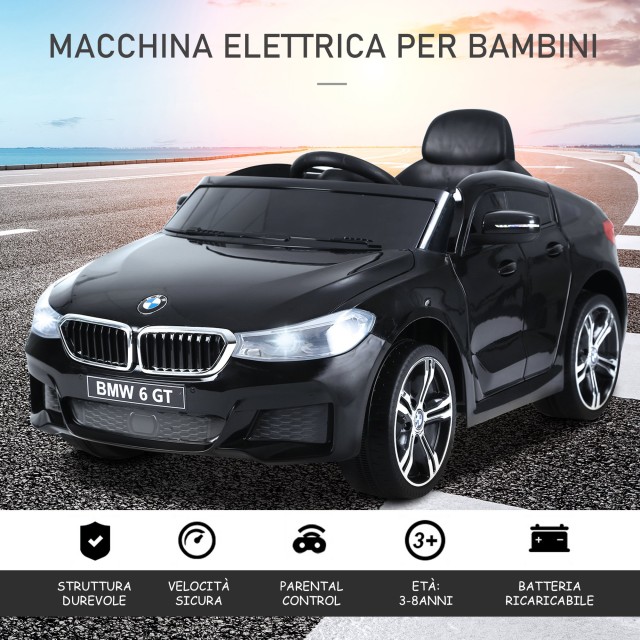 Homcom Electric Car 6 V with Remote Control for Children PP 106 x 64 x 51 cm Μαύρο 370-067