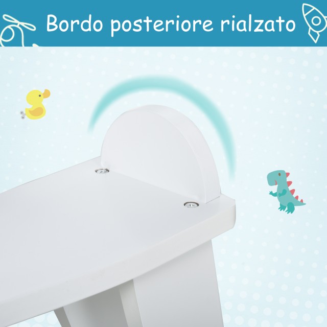 HOMCOM Rocking Horse για παιδιά 3-6 ετών, Κλασικό σχέδιο ξύλου - Λευκό 330-101WT