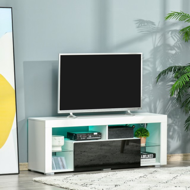 Ξύλινο Έπιπλο Τηλεόρασης με LED RGB Φωτισμό 140 x 35 x 52 cm HOMCOM 839-126V90BK