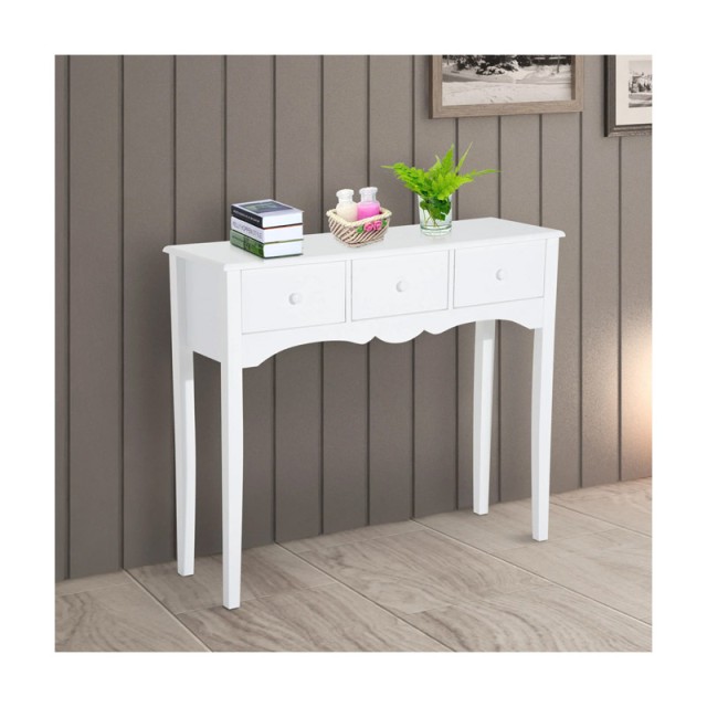 Ξύλινη Κονσόλα με 3 Συρτάρια 100 x 32 x 85 cm HOMCOM 833-313