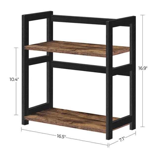 Ξύλινη Ραφιέρα από Μπαμπού με 2 Ράφια 42 x 18 x 43 cm Songmics OFS046B01
