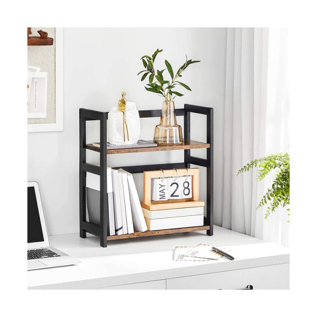 Ξύλινη Ραφιέρα από Μπαμπού με 2 Ράφια 42 x 18 x 43 cm Songmics OFS046B01