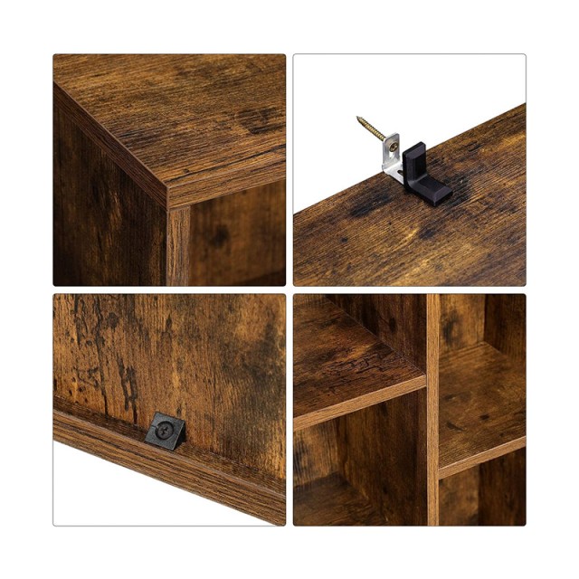 Ξύλινη Βιβλιοθήκη με 5 Ράφια 50 x 24 x 80 cm Χρώματος Σκούρο Καφέ VASAGLE LBC025X01