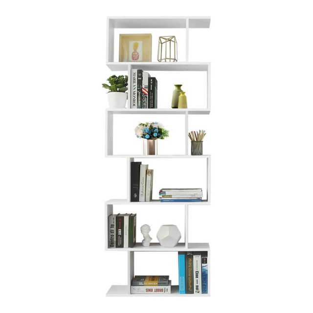 Ξύλινη Βιβλιοθήκη με 6 Ράφια 70 x 24 x 190.5 cm Χρώματος Λευκό VASAGLE LBC61WT