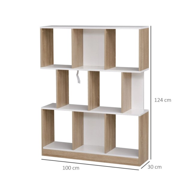 Ξύλινη Βιβλιοθήκη με 8 Ράφια 100 x 30 x 124 cm HOMCOM 836-259AK
